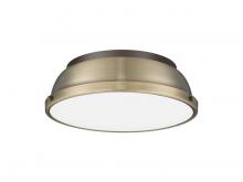  3602-14 RBZ-AB - Duncan 14" Flush Mount in Rubbed Bronze with Aged Brass